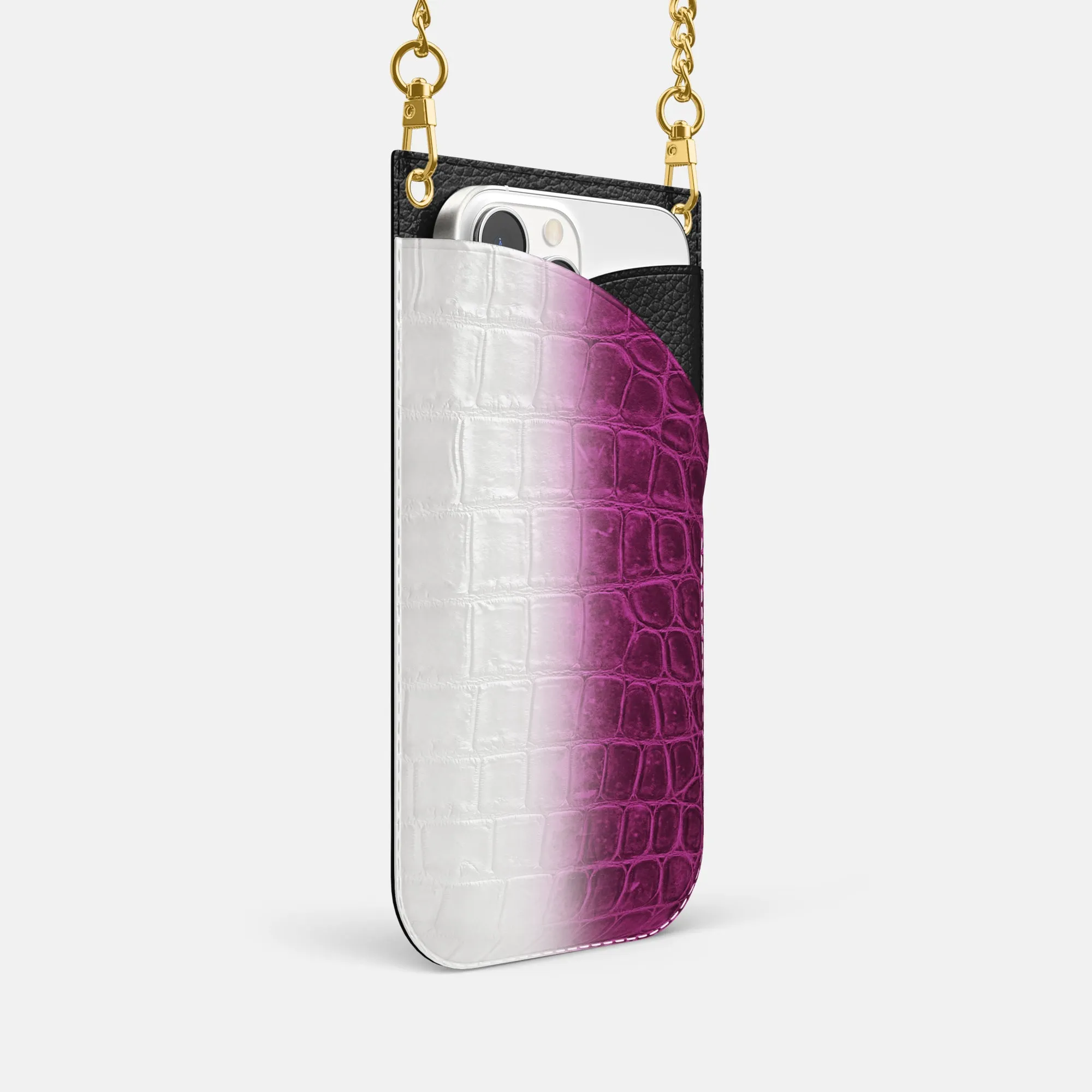 Crossbody Bag For iPhone 16 Pro In Himalayan Crocodile
