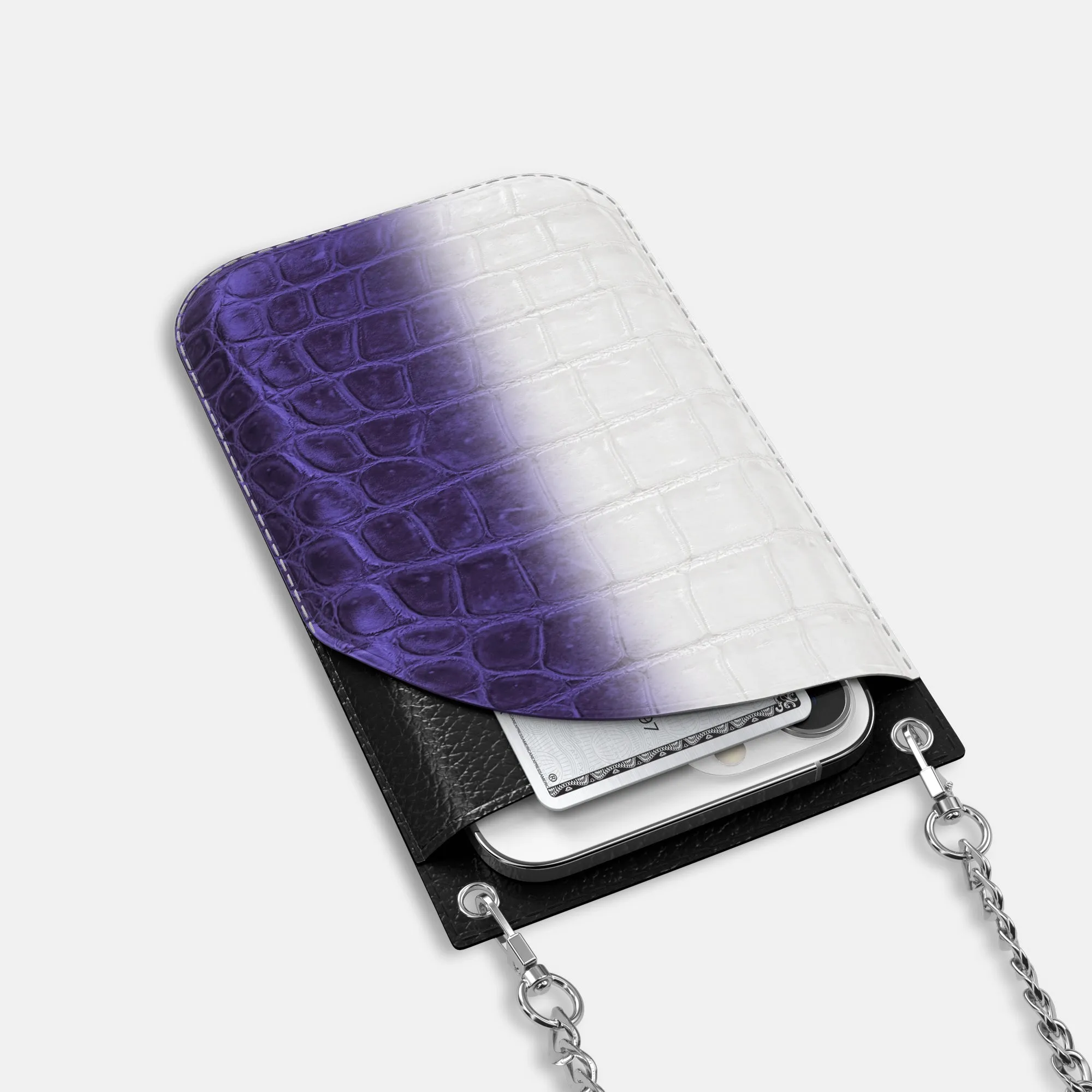 Crossbody Bag For iPhone 16 Pro In Himalayan Crocodile