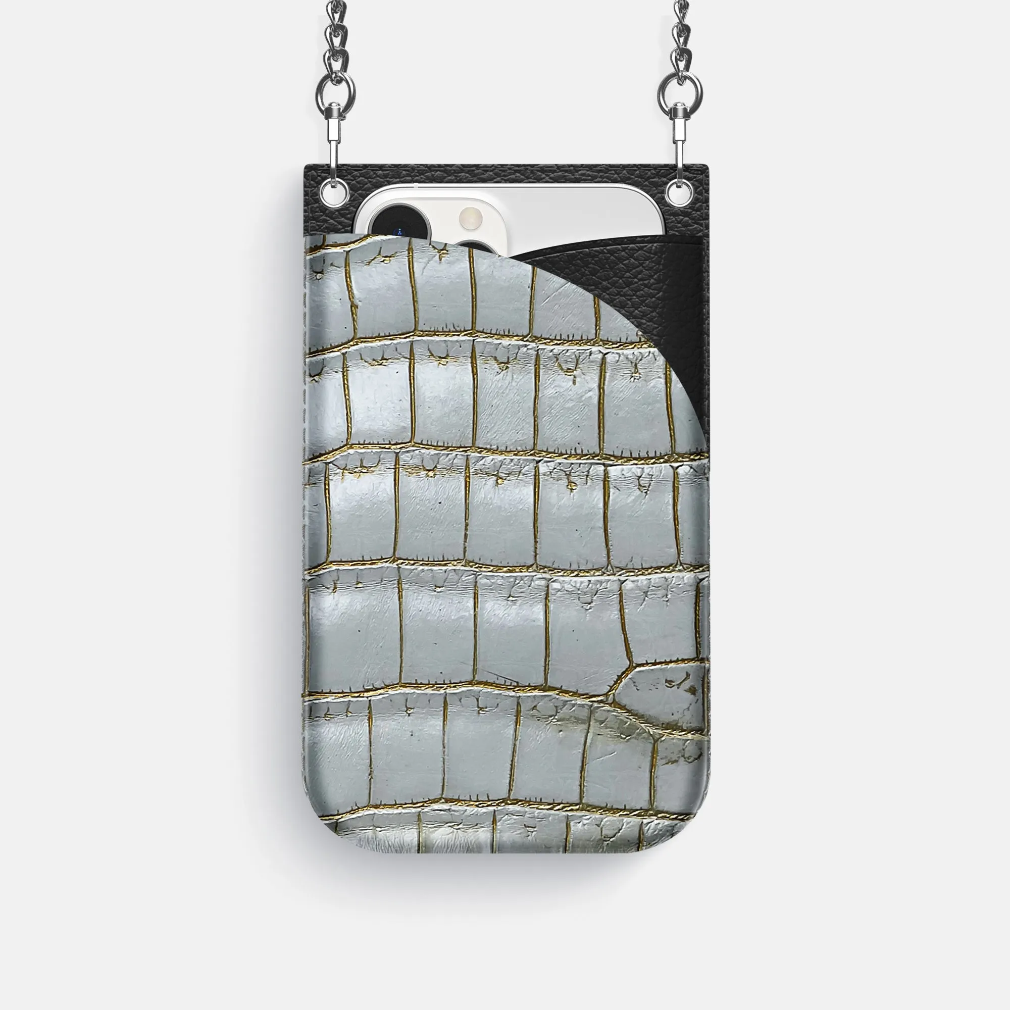 Crossbody Bag For iPhone 16 Pro In Himalayan Crocodile