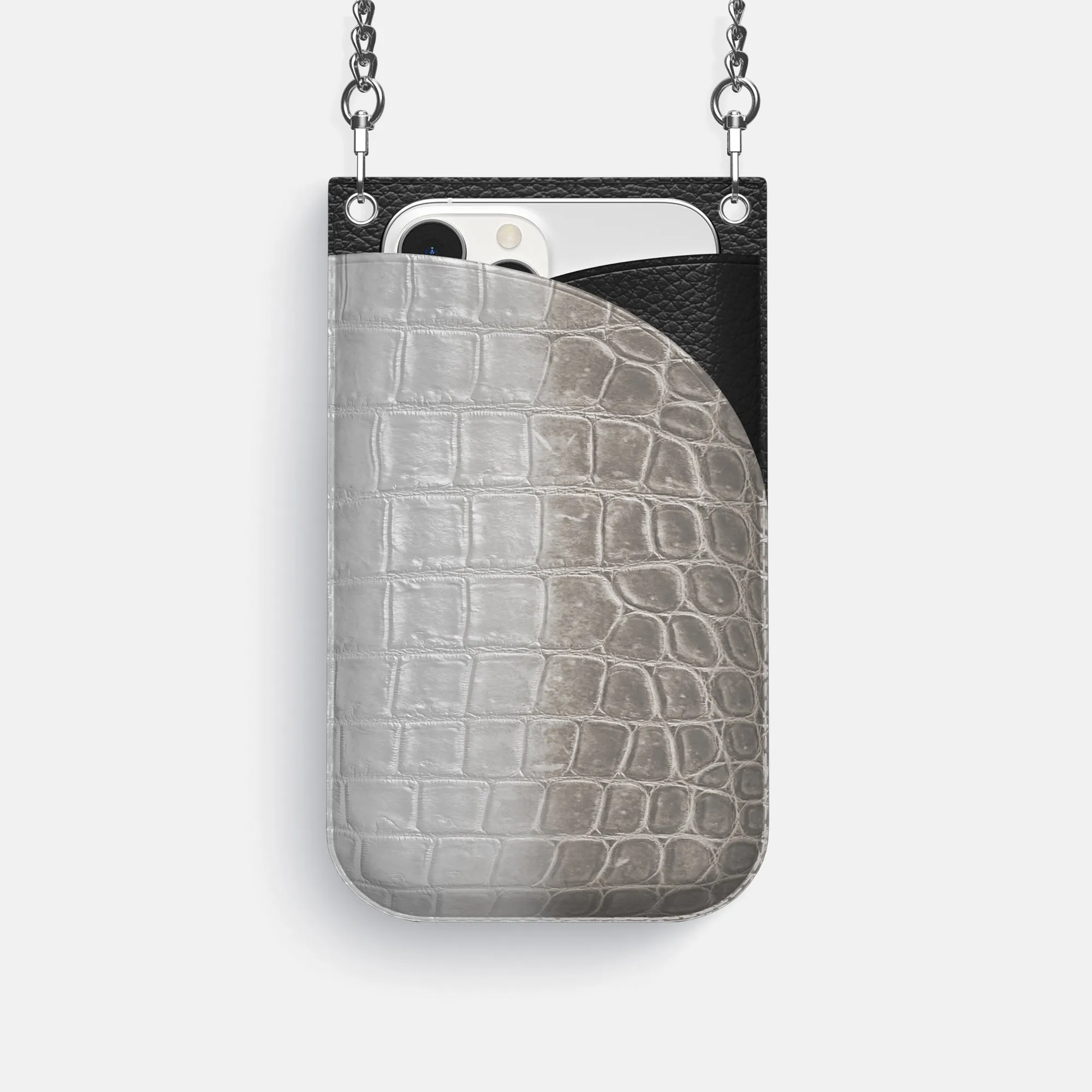 Crossbody Bag For iPhone 16 Pro In Himalayan Crocodile