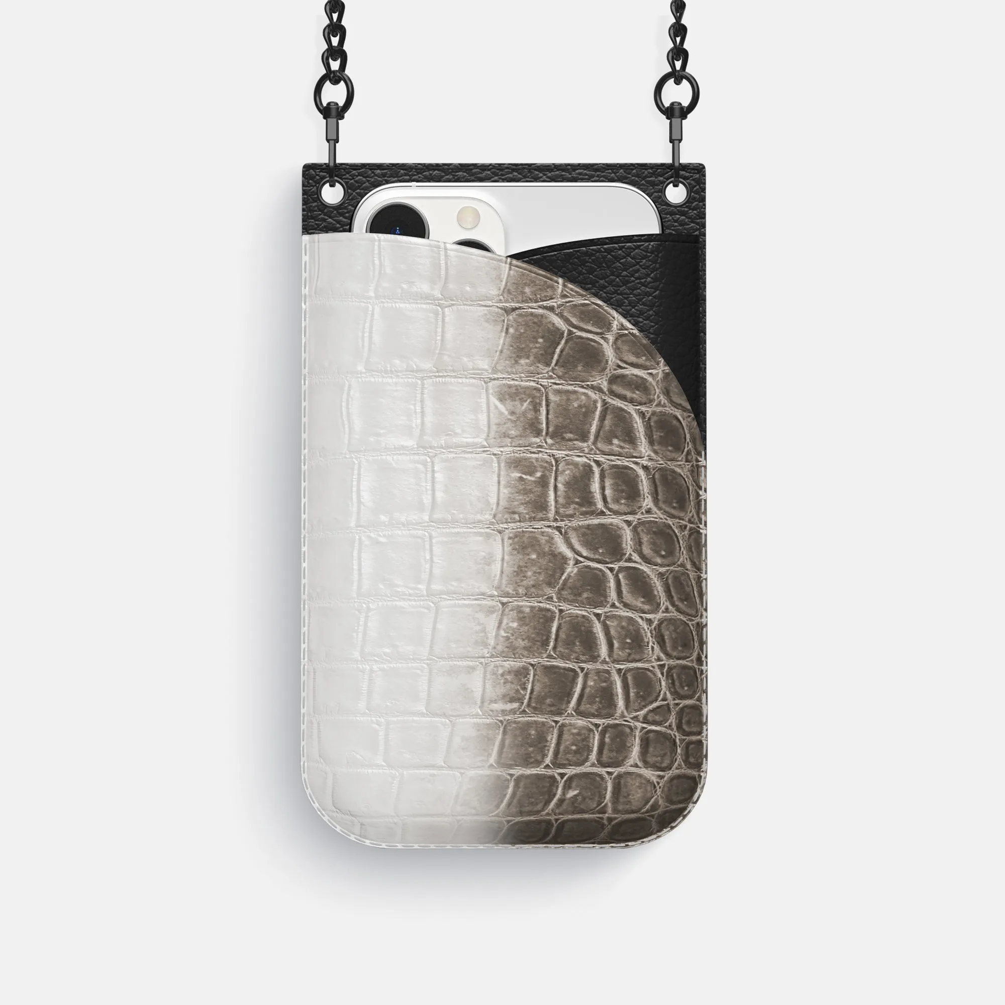 Crossbody Bag For iPhone 16 Pro In Himalayan Crocodile