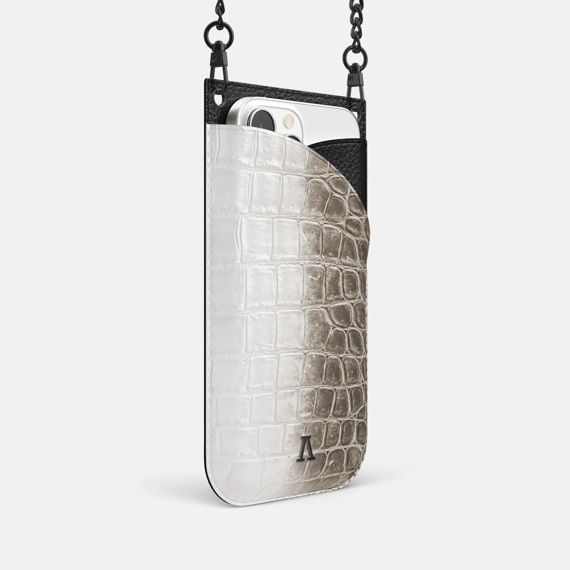 Crossbody Bag For iPhone 16 Pro In Himalayan Crocodile