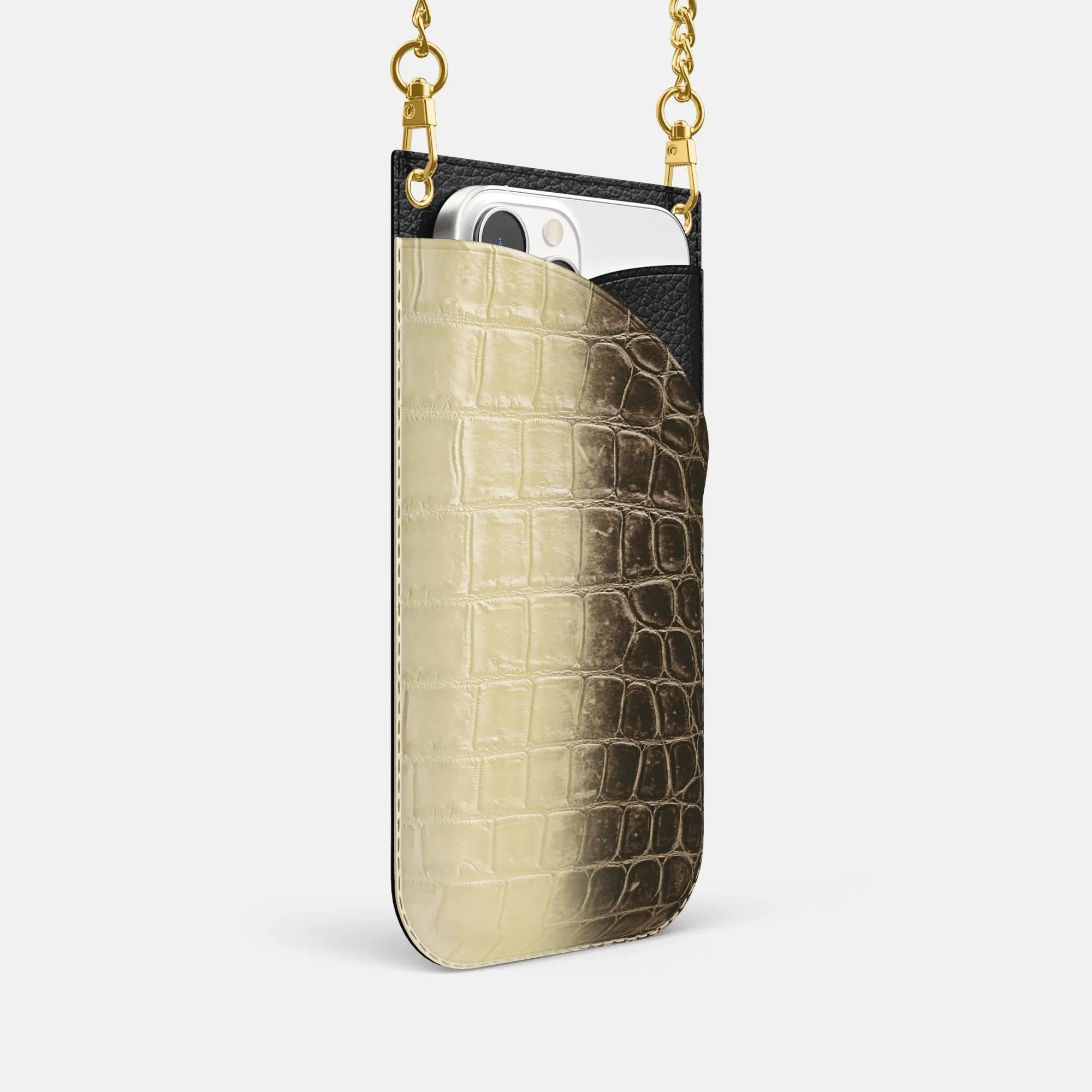 Crossbody Bag For iPhone 16 Pro In Himalayan Crocodile