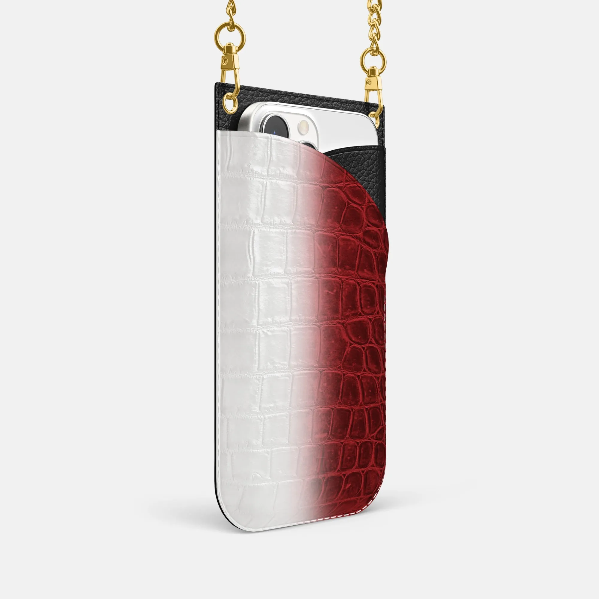 Crossbody Bag For iPhone 16 Pro In Himalayan Crocodile