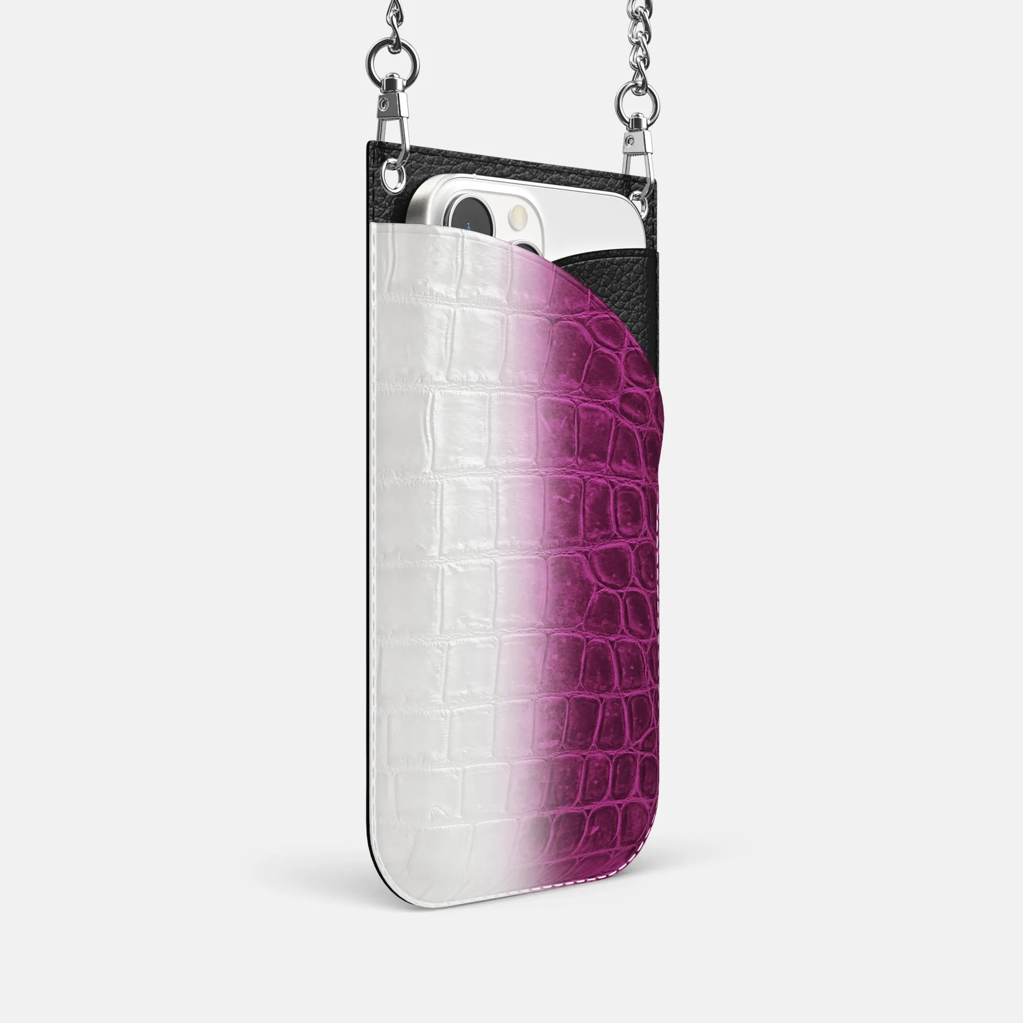 Crossbody Bag For iPhone 16 Pro In Himalayan Crocodile
