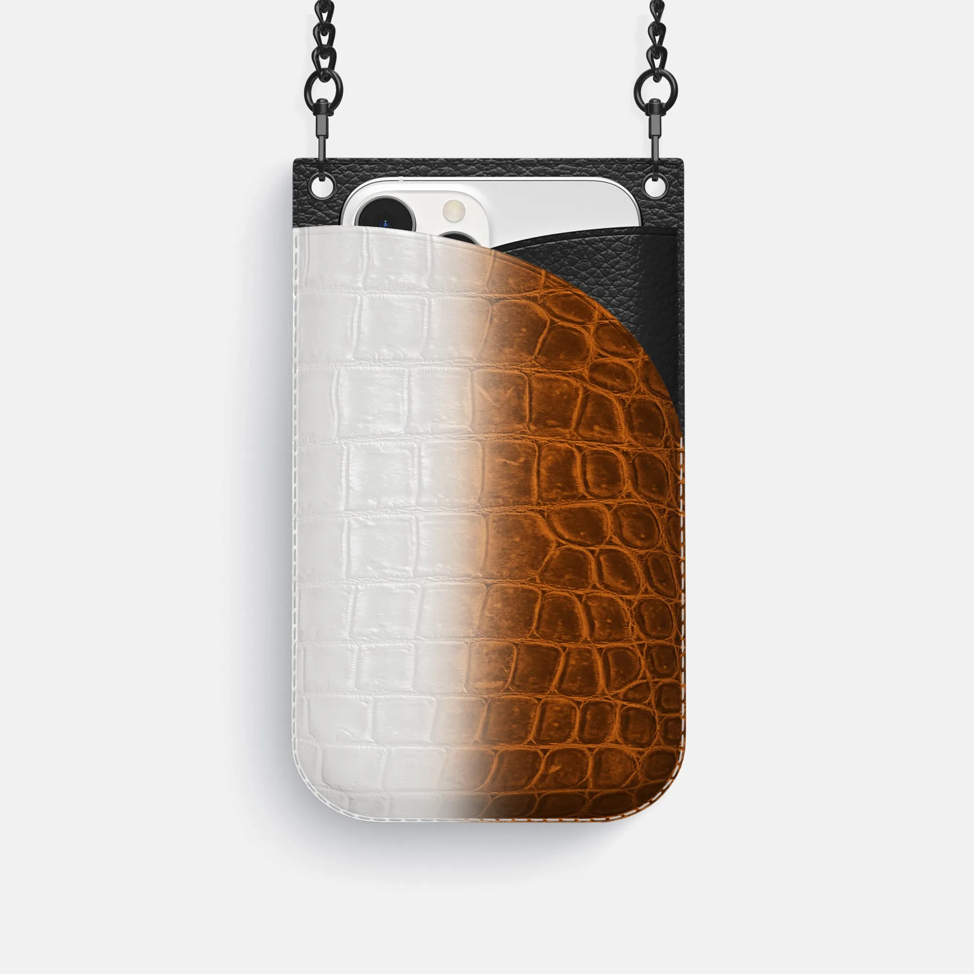 Crossbody Bag For iPhone 16 Pro In Himalayan Crocodile