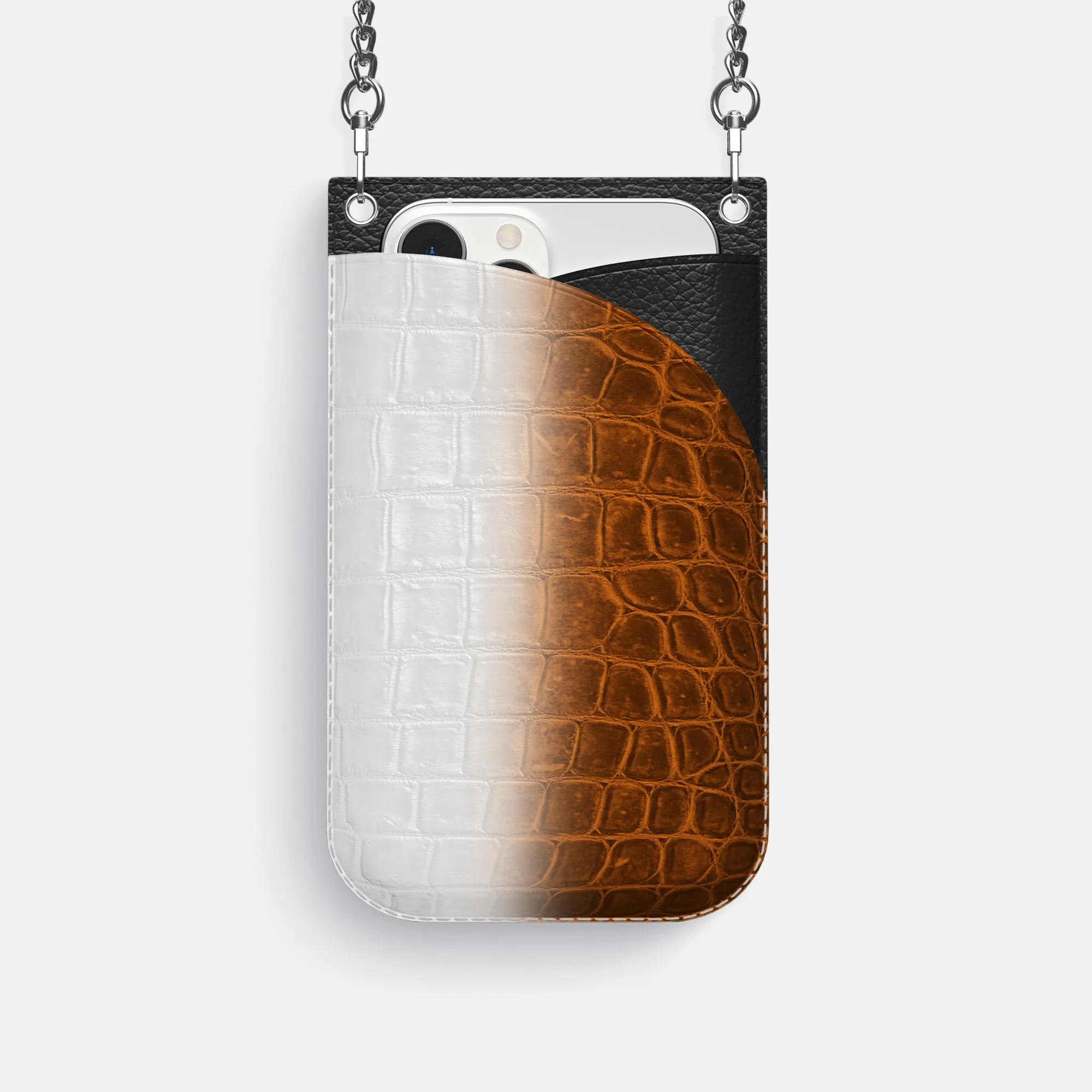 Crossbody Bag For iPhone 16 Pro In Himalayan Crocodile