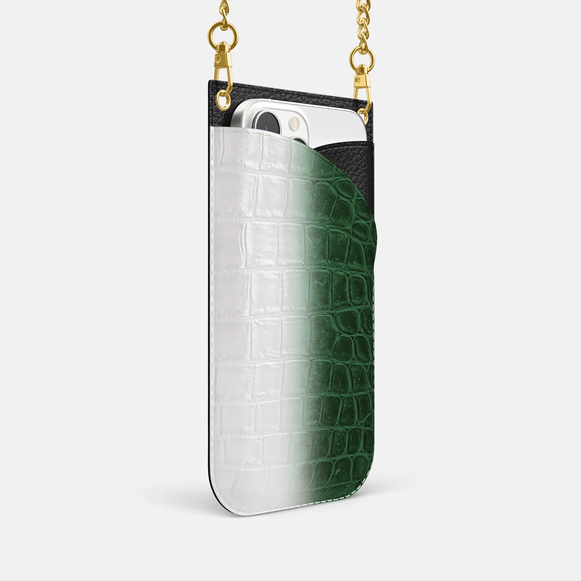 Crossbody Bag For iPhone 16 Pro In Himalayan Crocodile