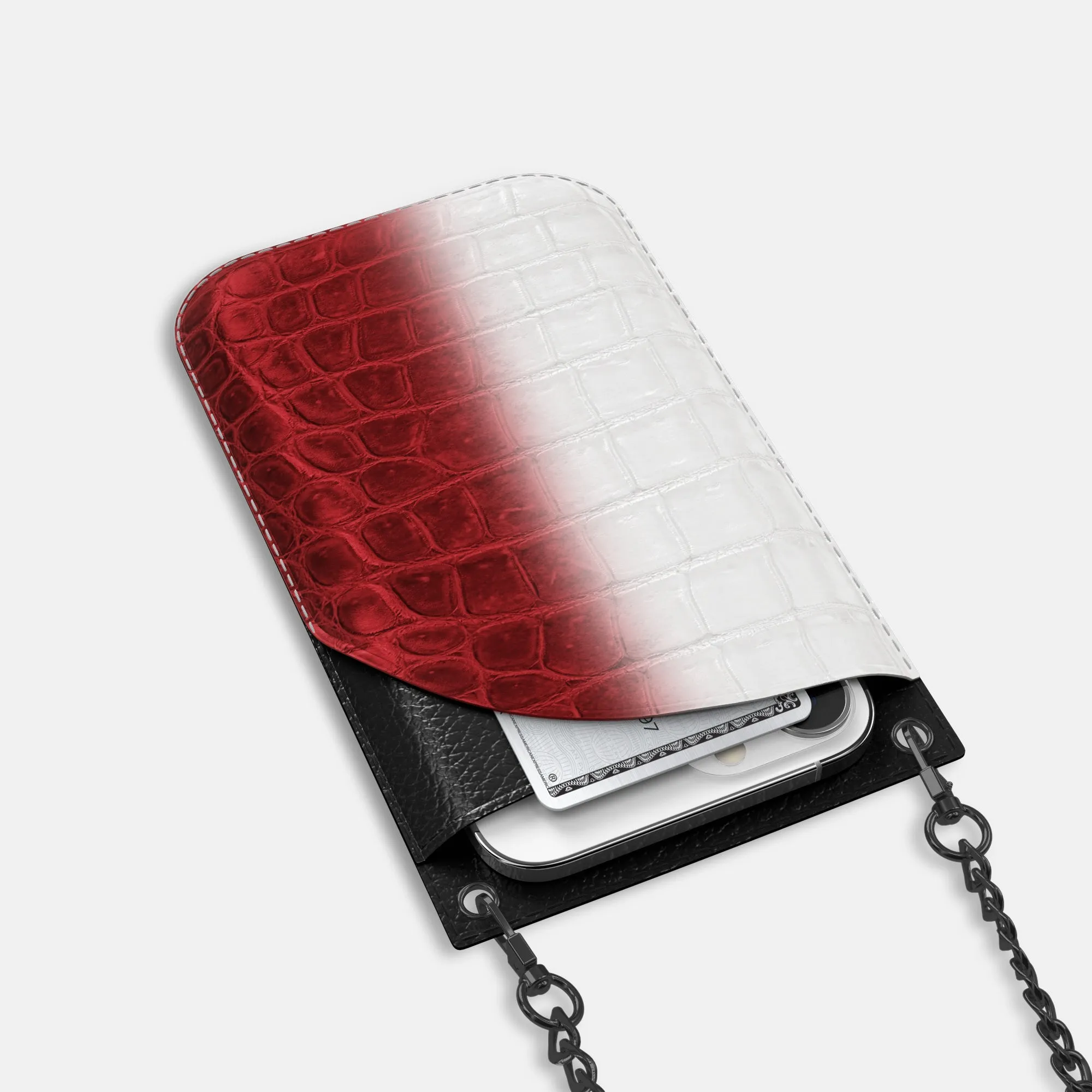 Crossbody Bag For iPhone 16 Pro In Himalayan Crocodile