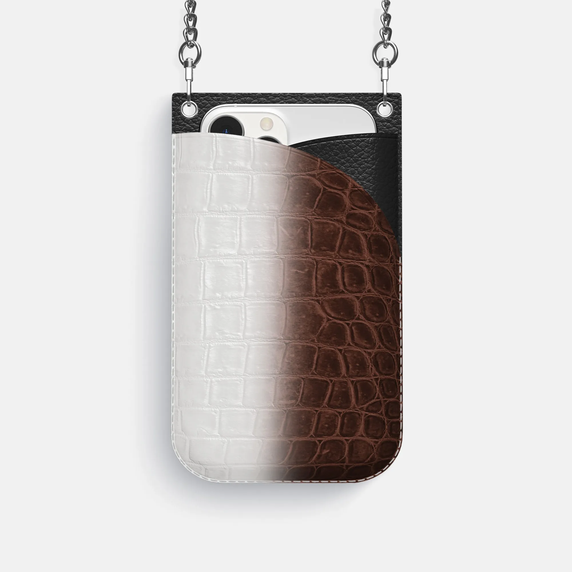 Crossbody Bag For iPhone 16 Pro In Himalayan Crocodile