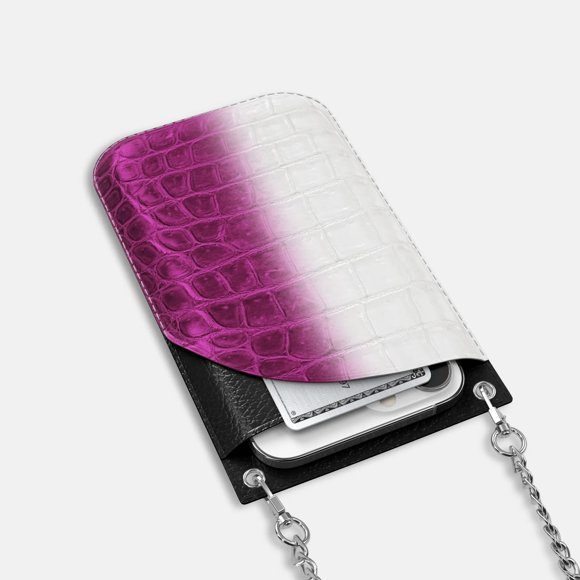 Crossbody Bag For iPhone 16 Pro In Himalayan Crocodile