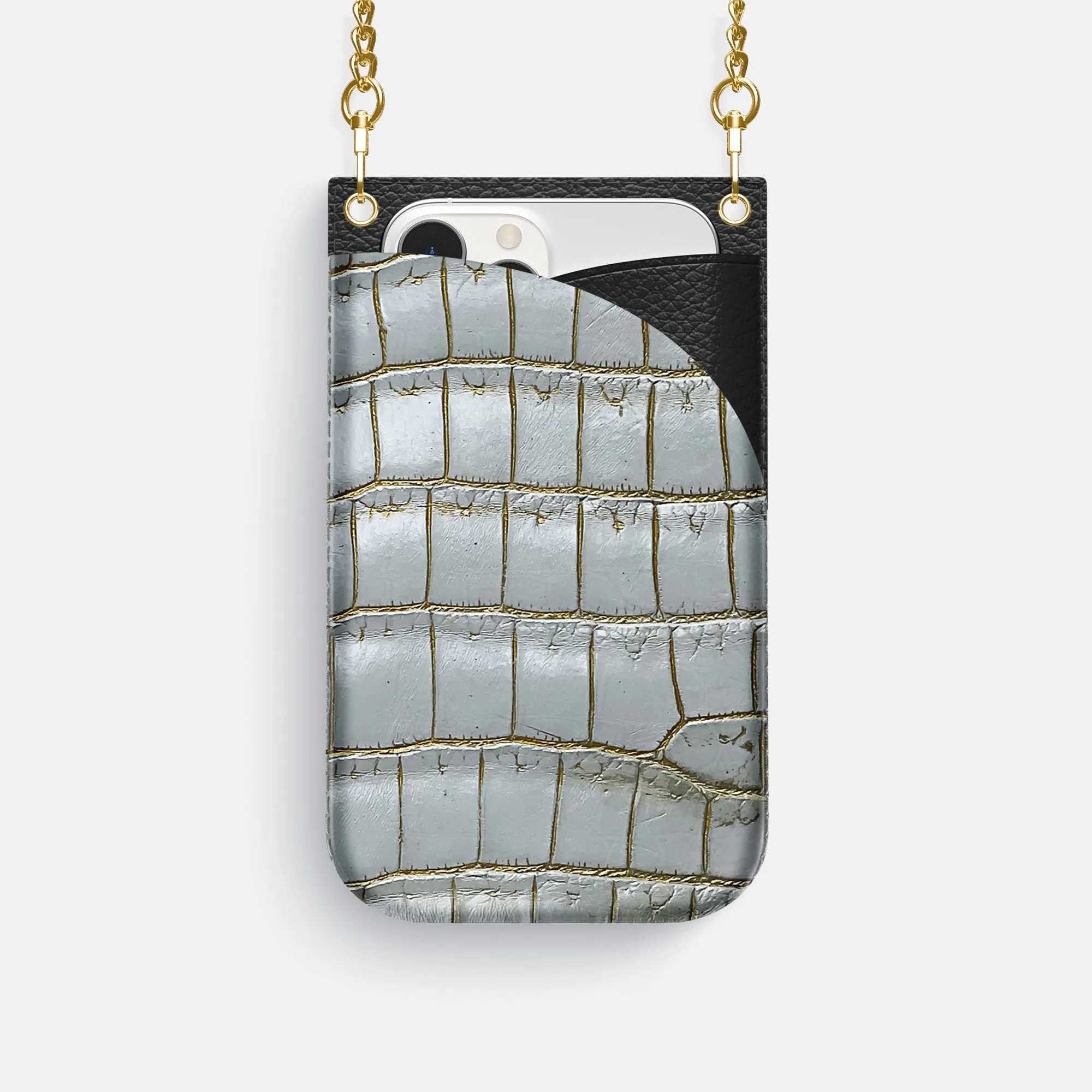 Crossbody Bag For iPhone 16 Pro In Himalayan Crocodile