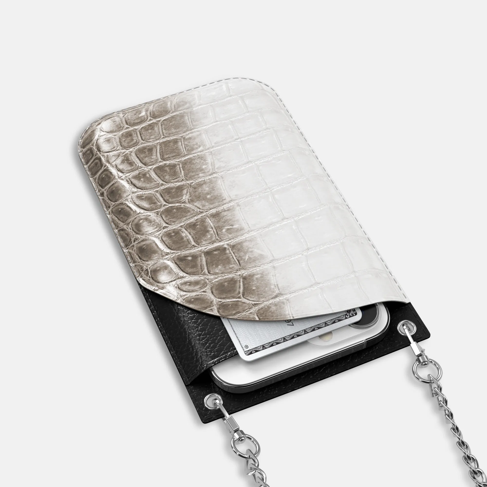 Crossbody Bag For iPhone 16 Pro In Himalayan Crocodile
