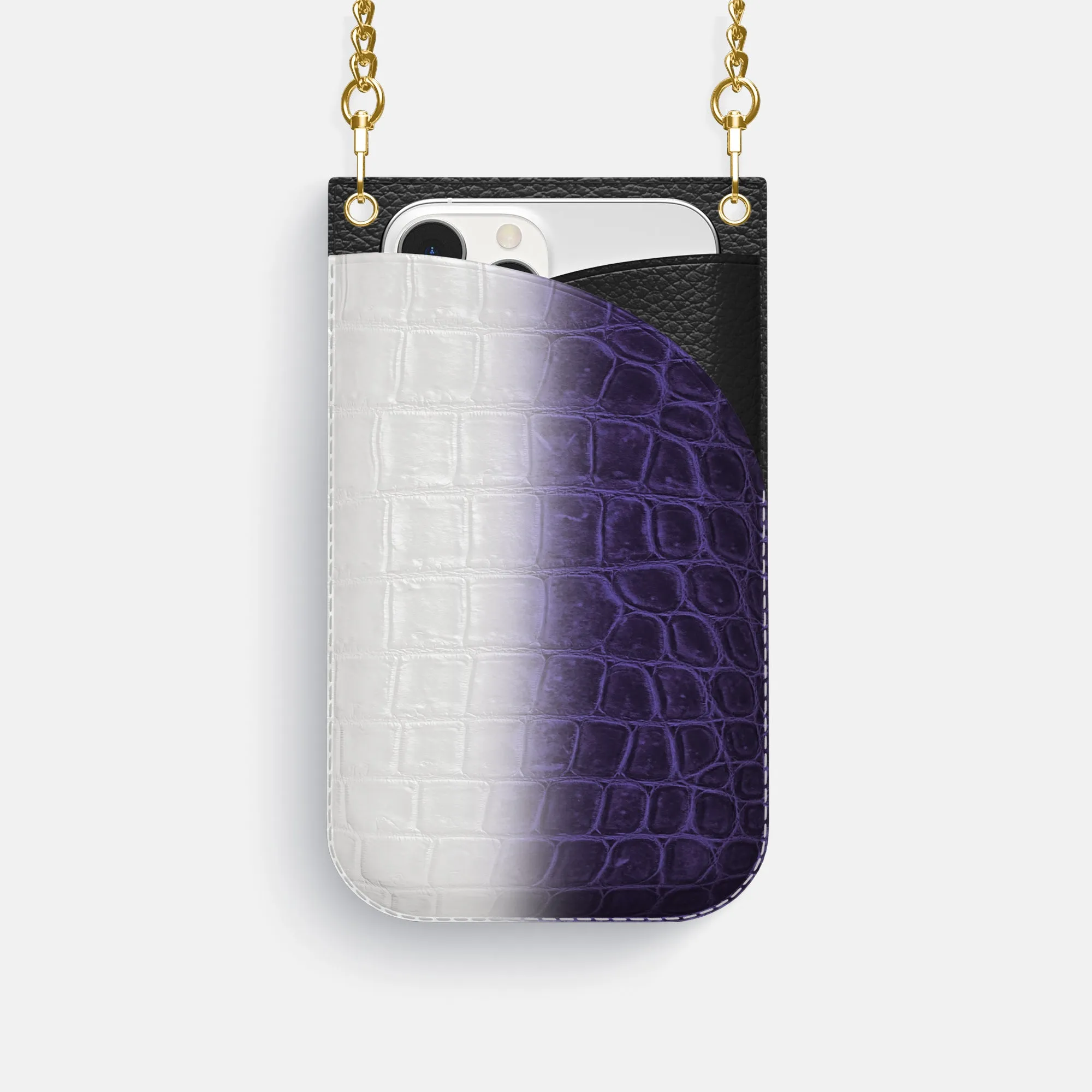 Crossbody Bag For iPhone 16 Pro In Himalayan Crocodile
