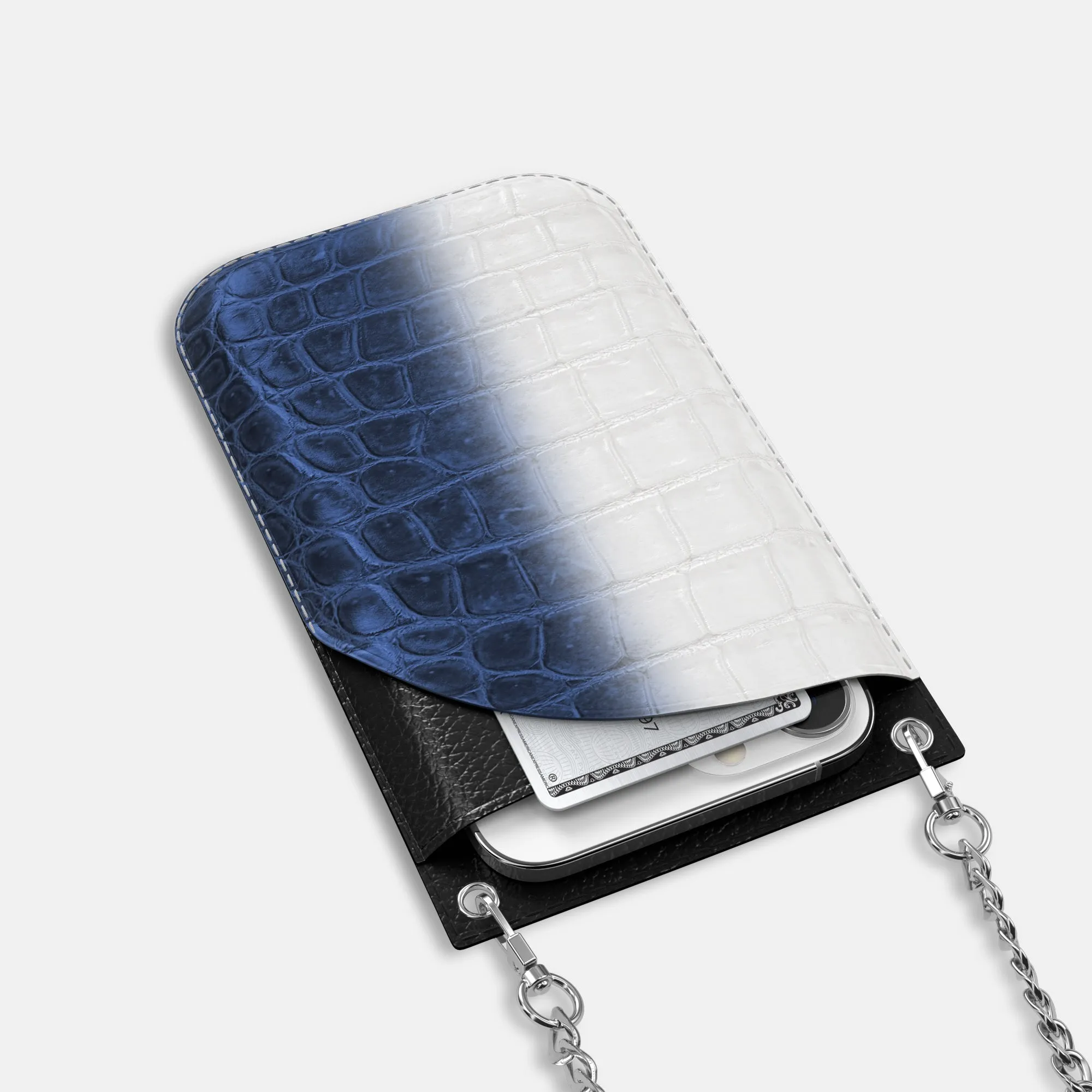 Crossbody Bag For iPhone 16 Pro In Himalayan Crocodile