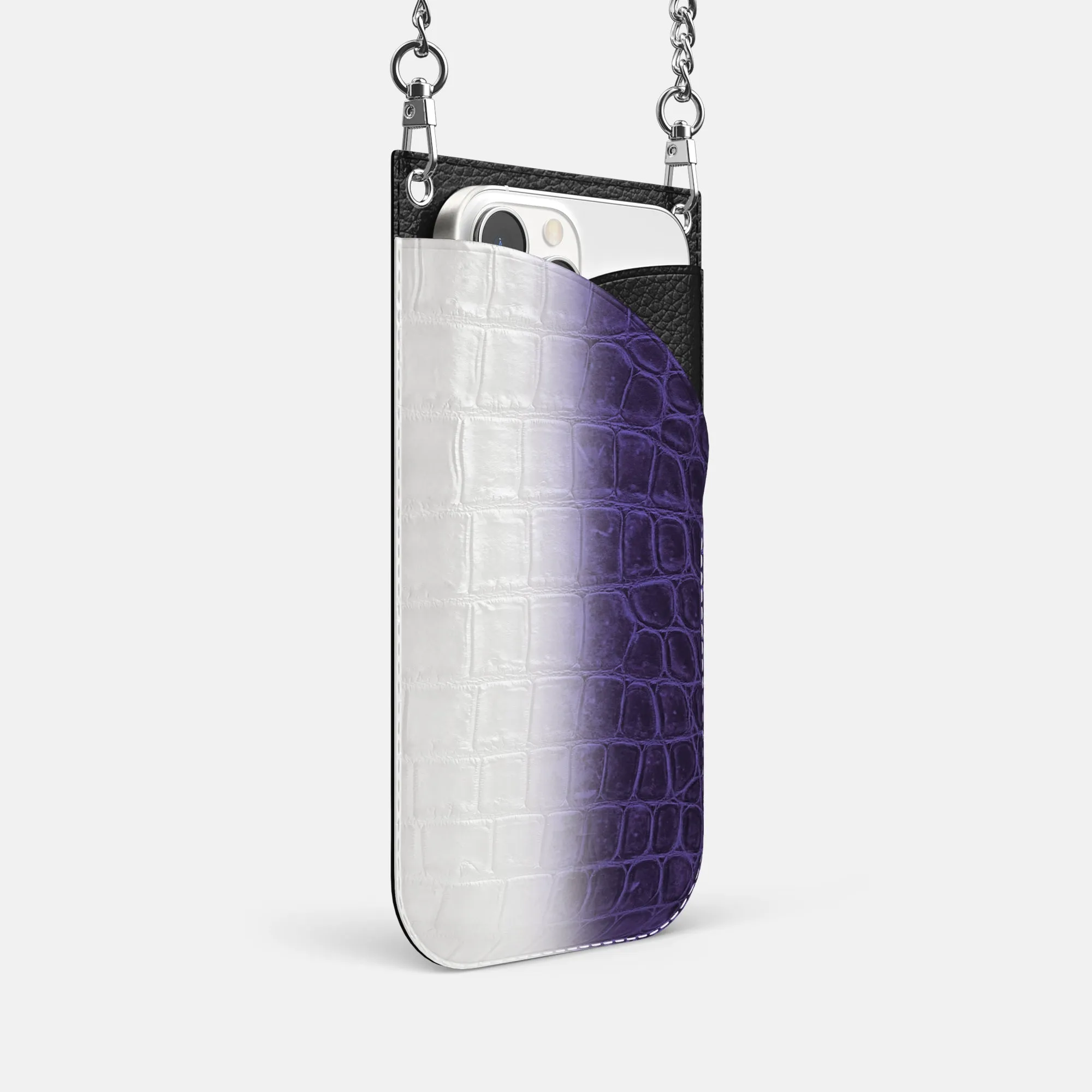 Crossbody Bag For iPhone 16 Pro In Himalayan Crocodile