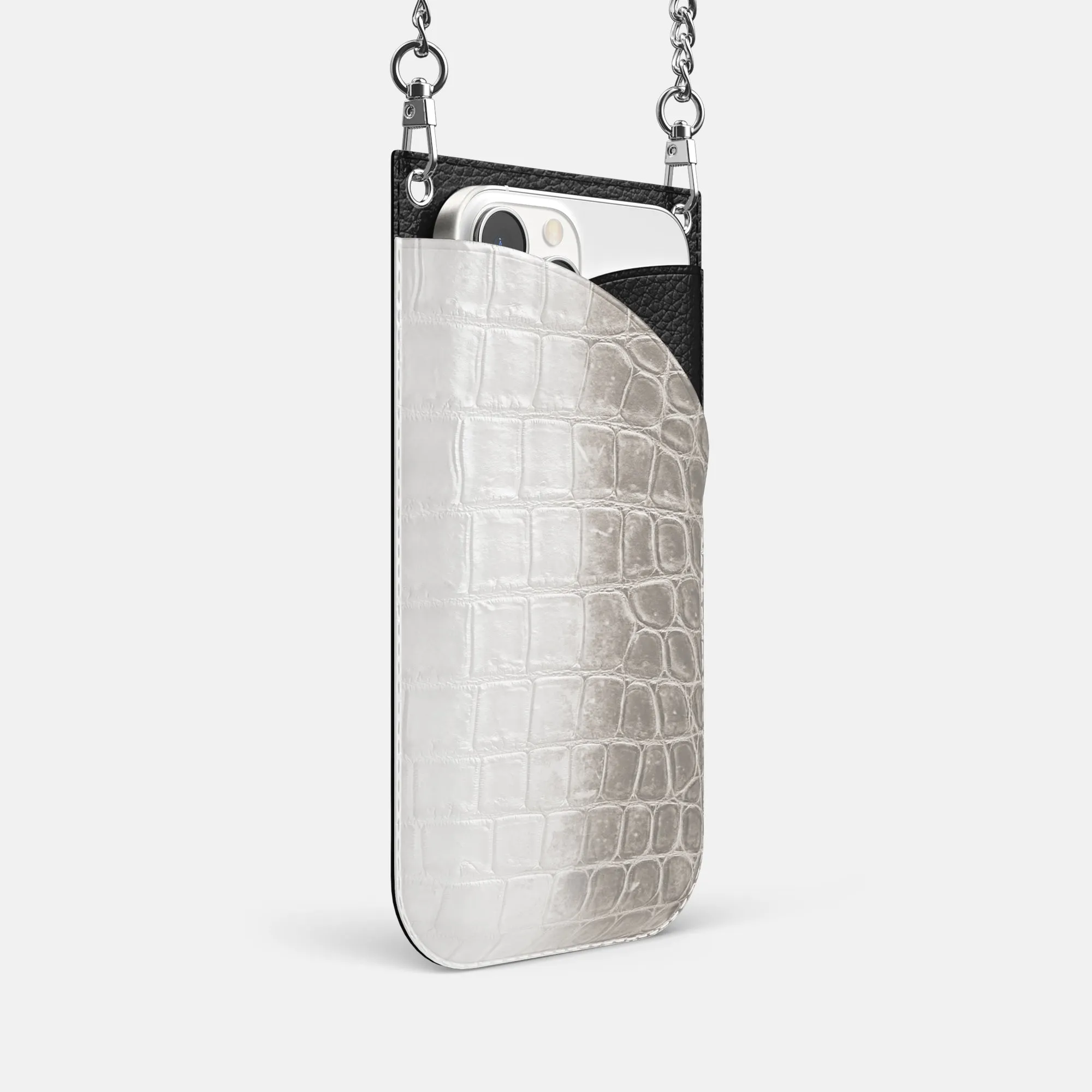Crossbody Bag For iPhone 16 Pro In Himalayan Crocodile