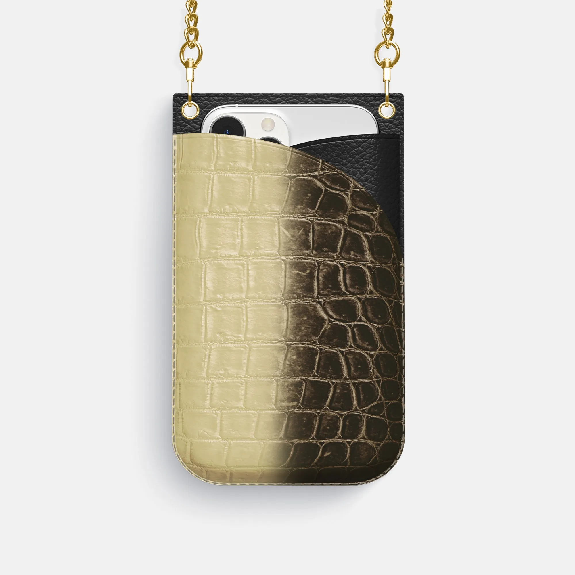 Crossbody Bag For iPhone 16 Pro In Himalayan Crocodile