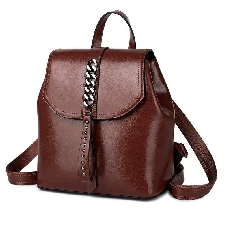 Detroit Full Grain Leather Women's Backpack