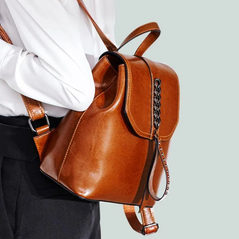 Detroit Full Grain Leather Women's Backpack