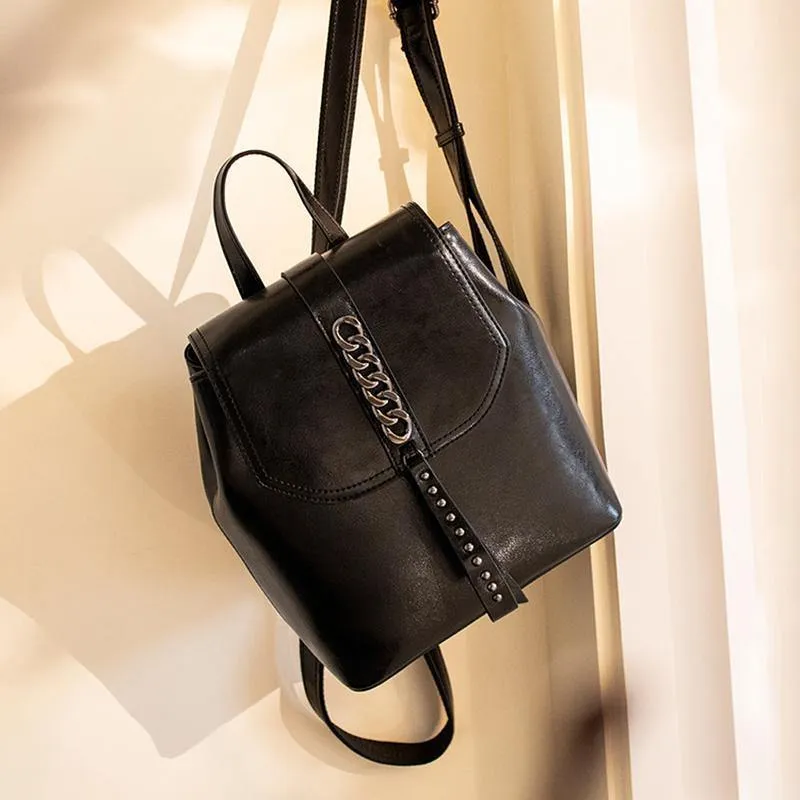 Detroit Full Grain Leather Women's Backpack