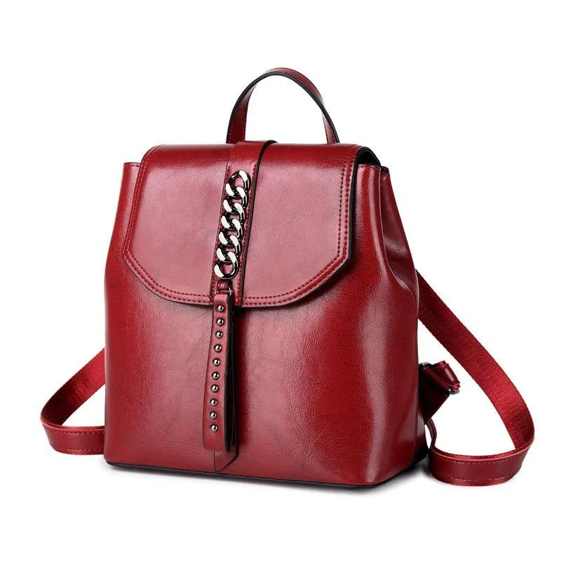 Detroit Full Grain Leather Women's Backpack