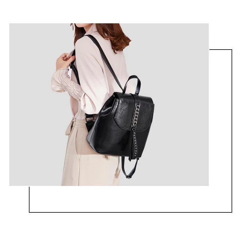Detroit Full Grain Leather Women's Backpack