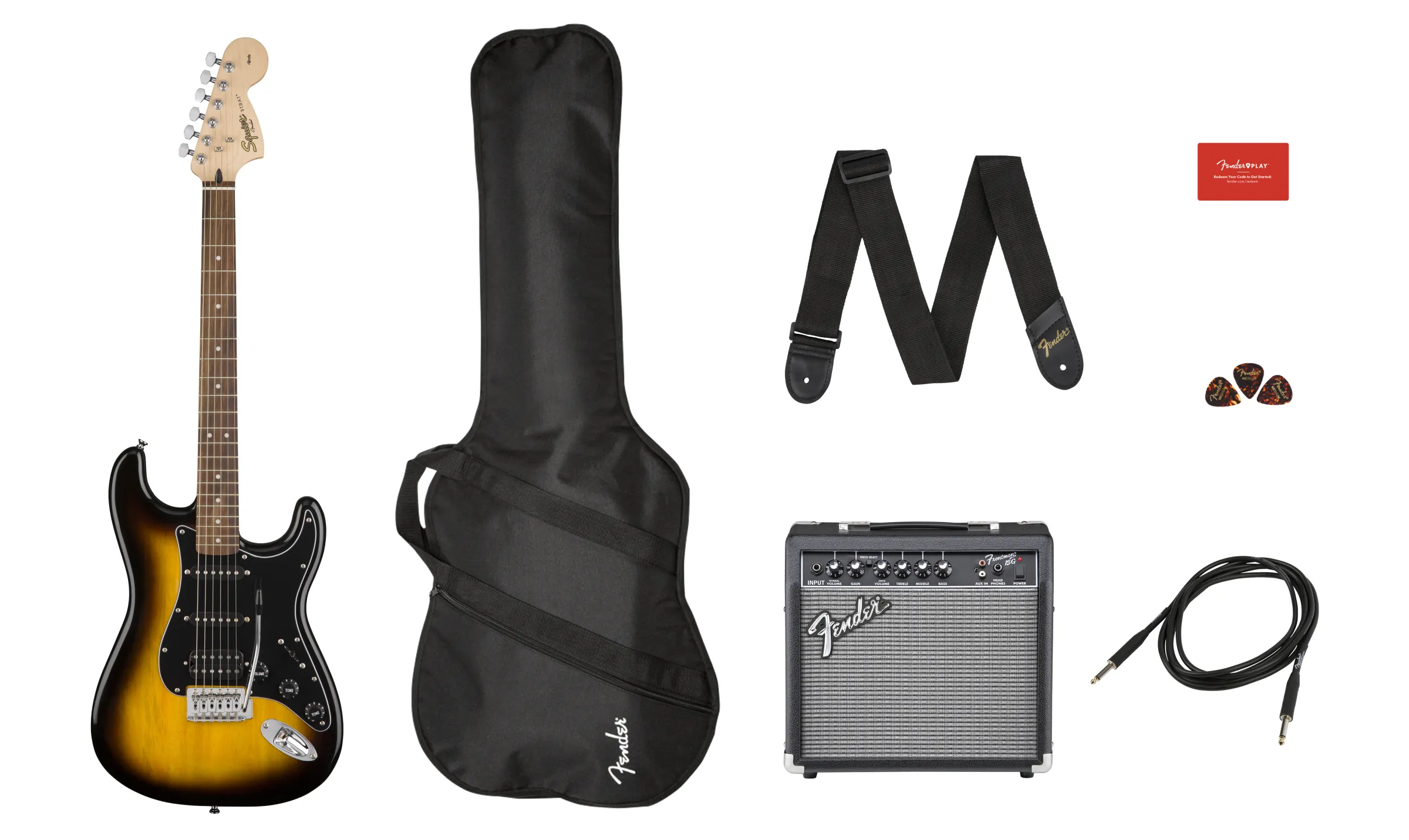 DISCONTINUED Squier Affinity Series Strat HSS Pack, Brown Sunburst