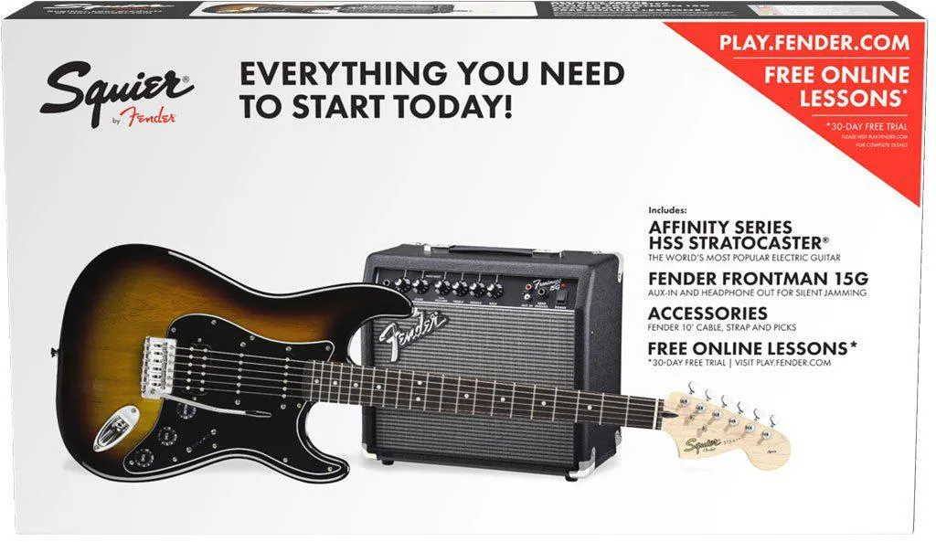 DISCONTINUED Squier Affinity Series Strat HSS Pack, Brown Sunburst
