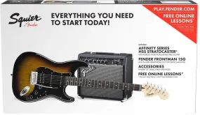 DISCONTINUED Squier Affinity Series Strat HSS Pack, Brown Sunburst
