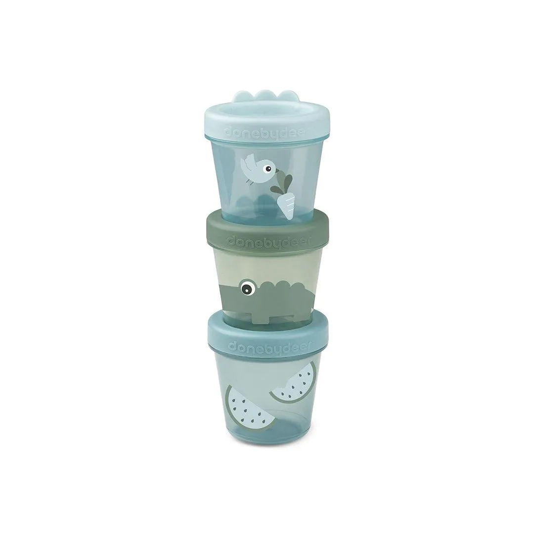 Done by Deer Baby Food Container - 3 Pack - Green - Pack Croco