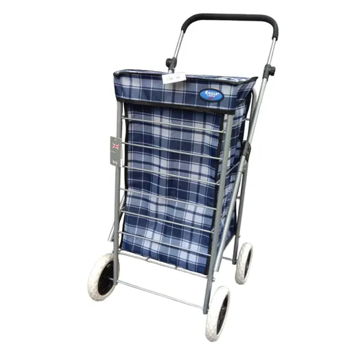 Eagle 4 Wheel Checkered Shopping Trolley Cart