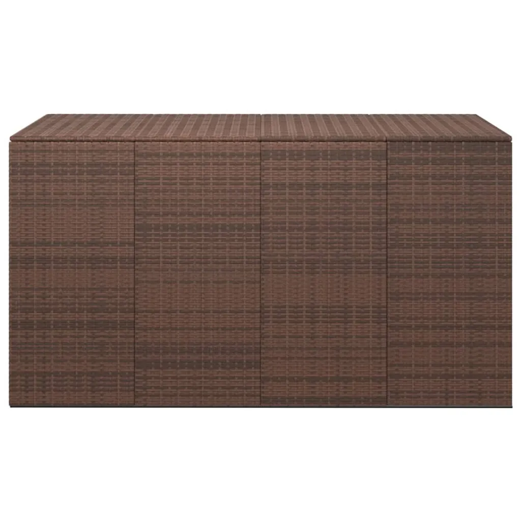 Garden Cushion Box PE Rattan 194x100x103 cm Brown