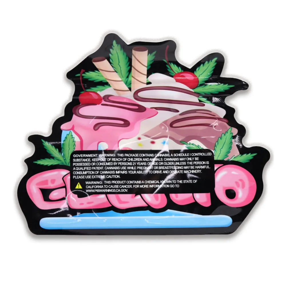 Gelato 3.5g - Custom Shape Mylar Bags - 15.2cm x 12.7cm - Each