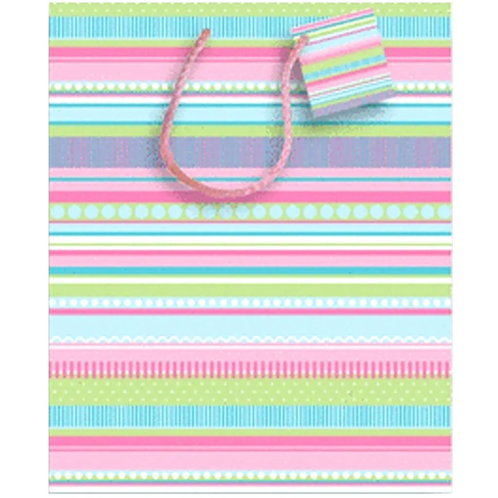 Gift Bag Pastel Stripes, Large
