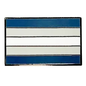 Grey Aroace Pride Silver Metal Rectangle Lapel Pin Badge