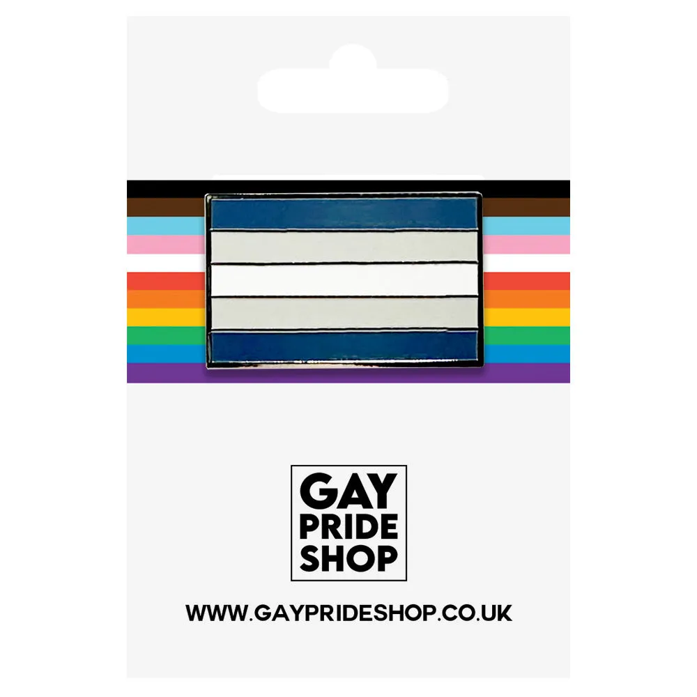 Grey Aroace Pride Silver Metal Rectangle Lapel Pin Badge