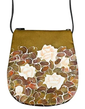 Hand Painted Silk Purse Perfume Bag - Monochrome Flower