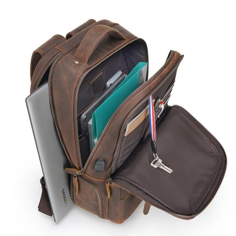 Houston Full Grain Leather Backpack
