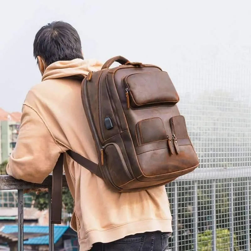 Houston Full Grain Leather Backpack