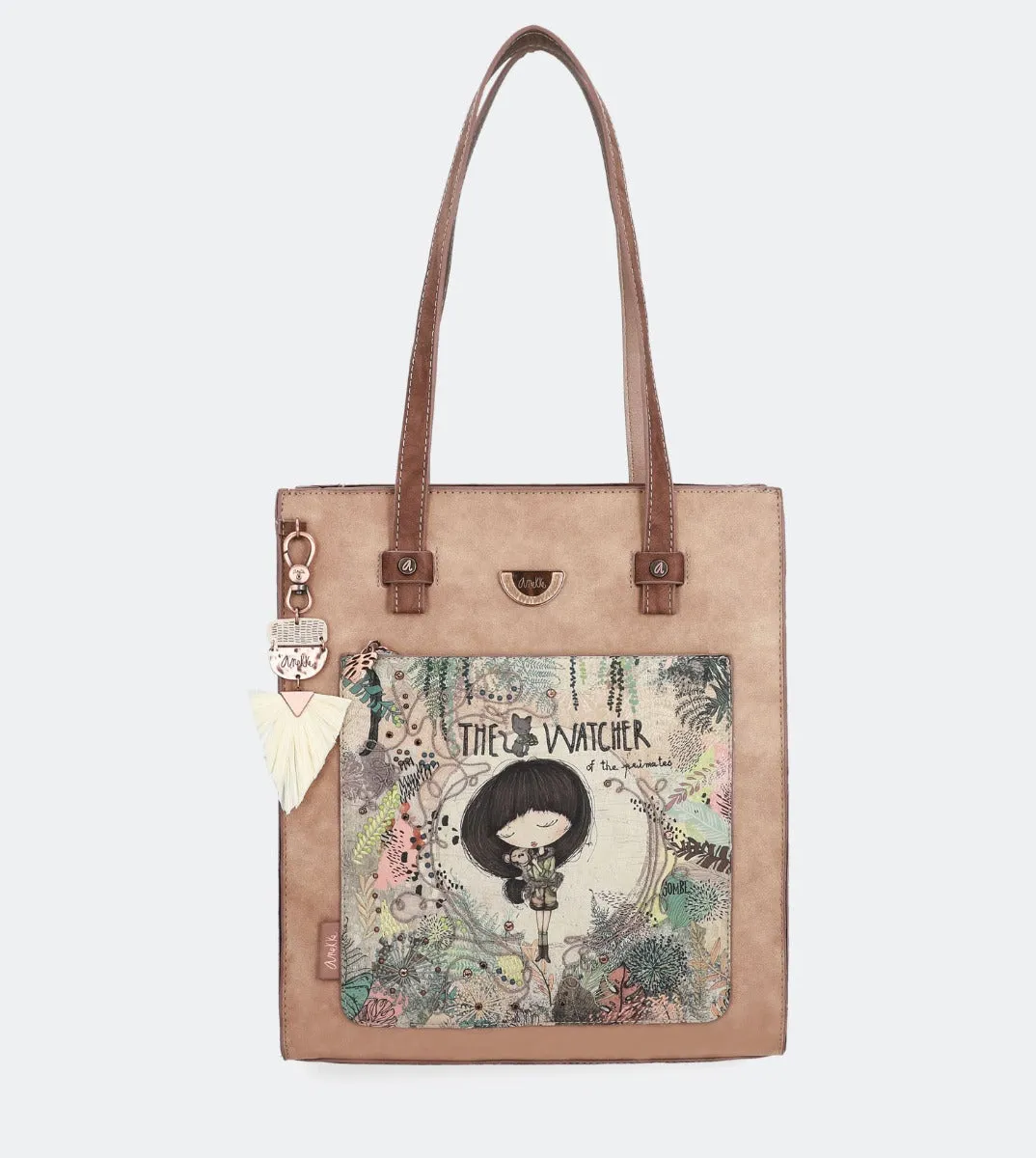 Jungle shopping bag with a front pocket
