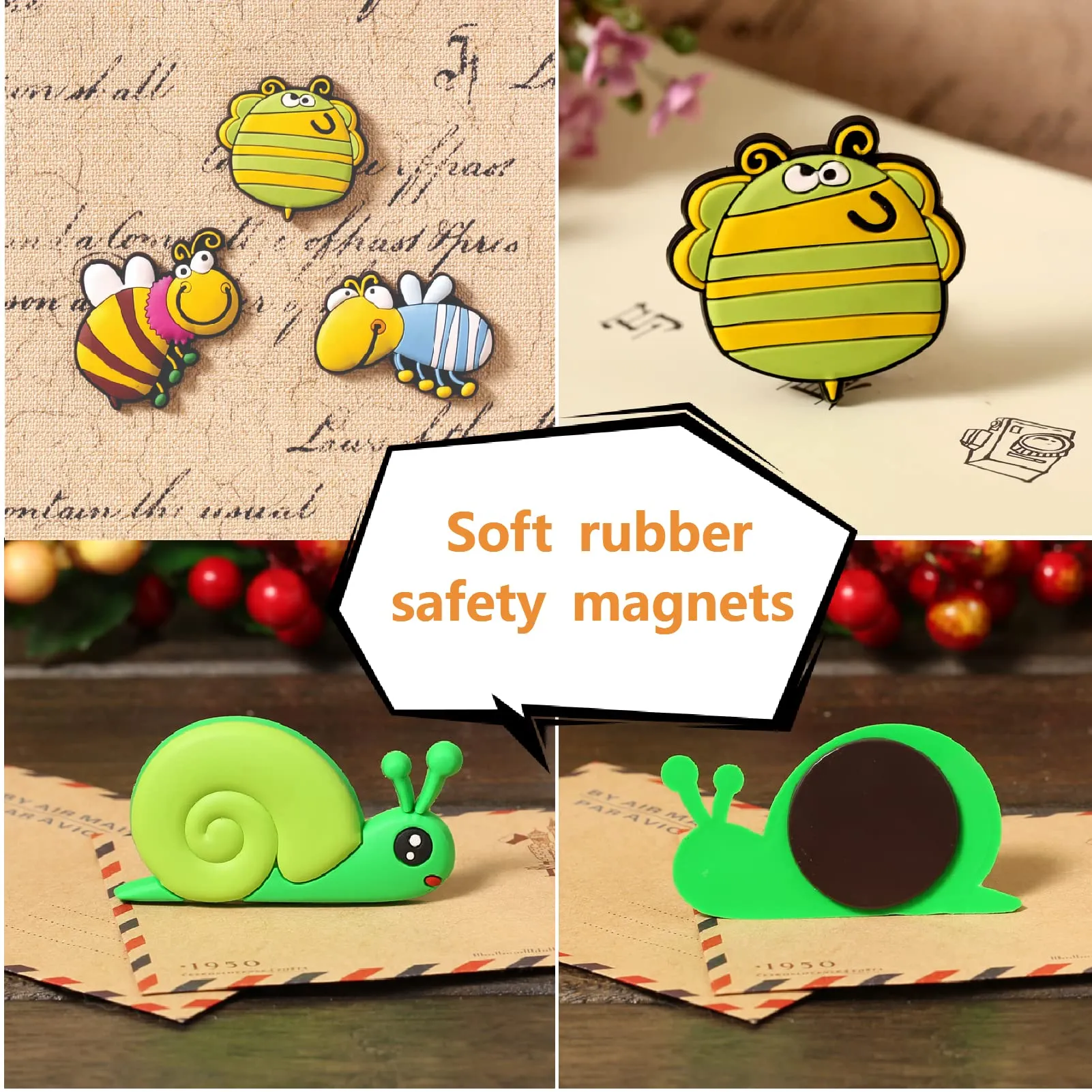 KOPADA 8pcs Baby Magnets,Animal Fridge Magnets for Kids,Cute Insect Magnets