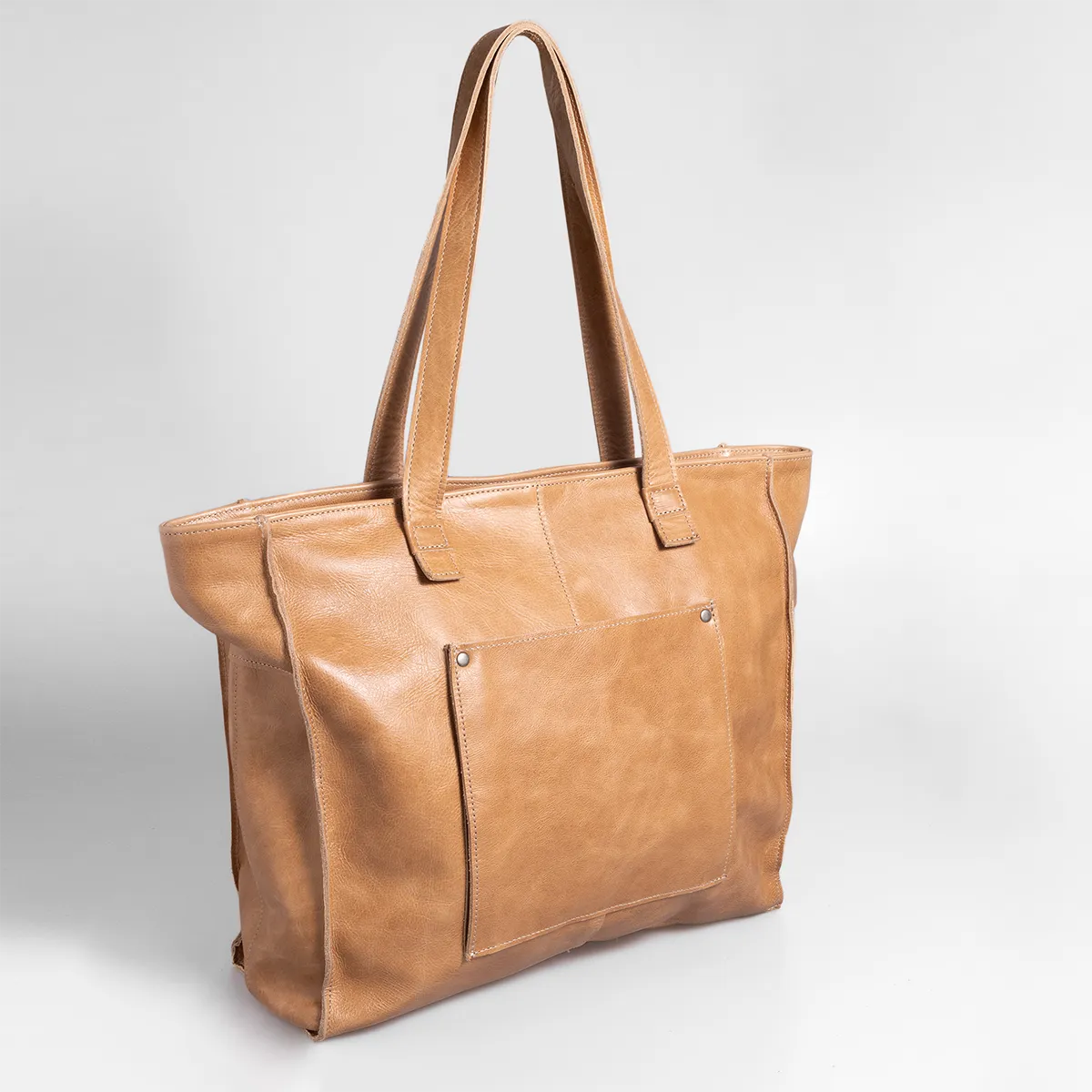 Laptop Tote Zipper Handbag Leather