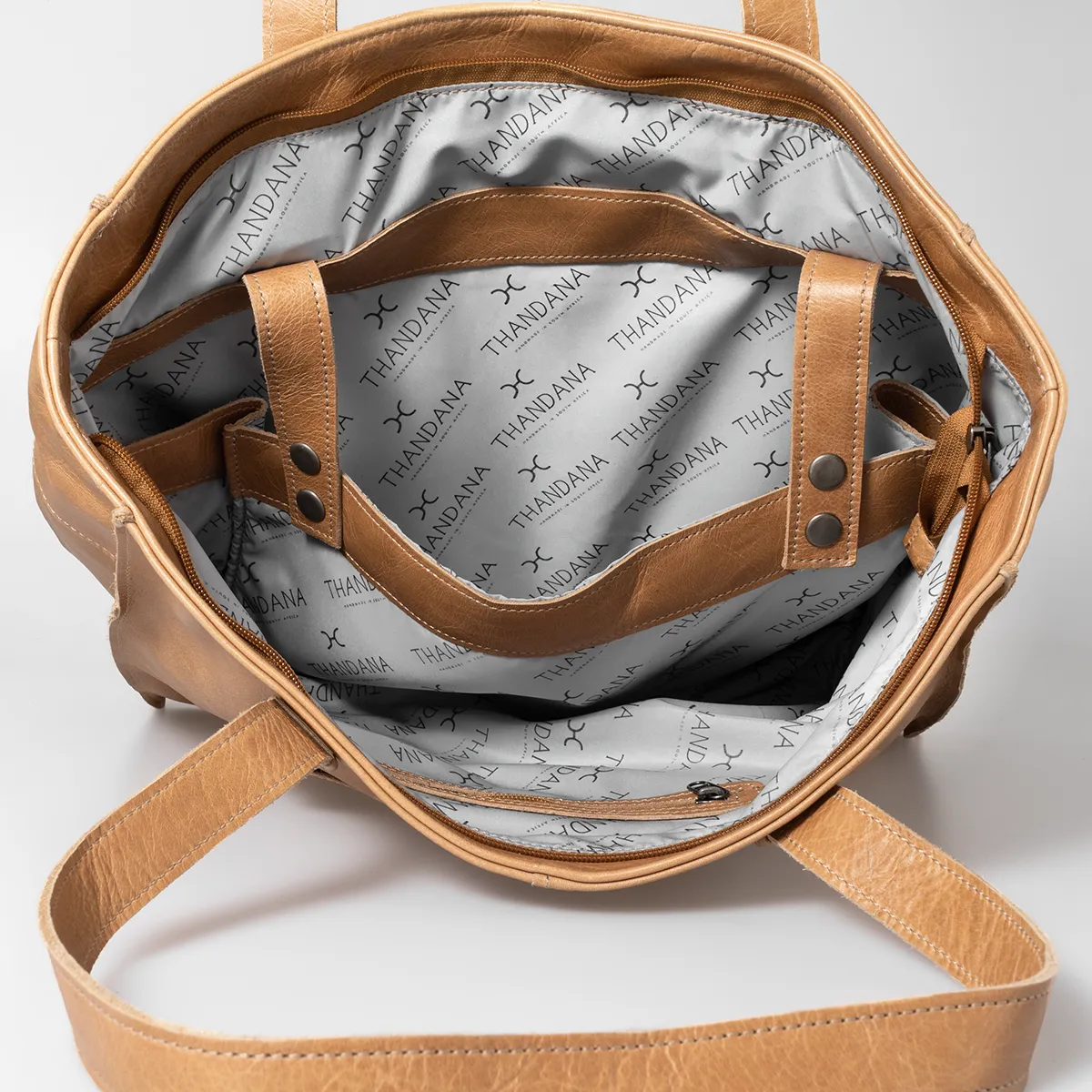 Laptop Tote Zipper Handbag Leather