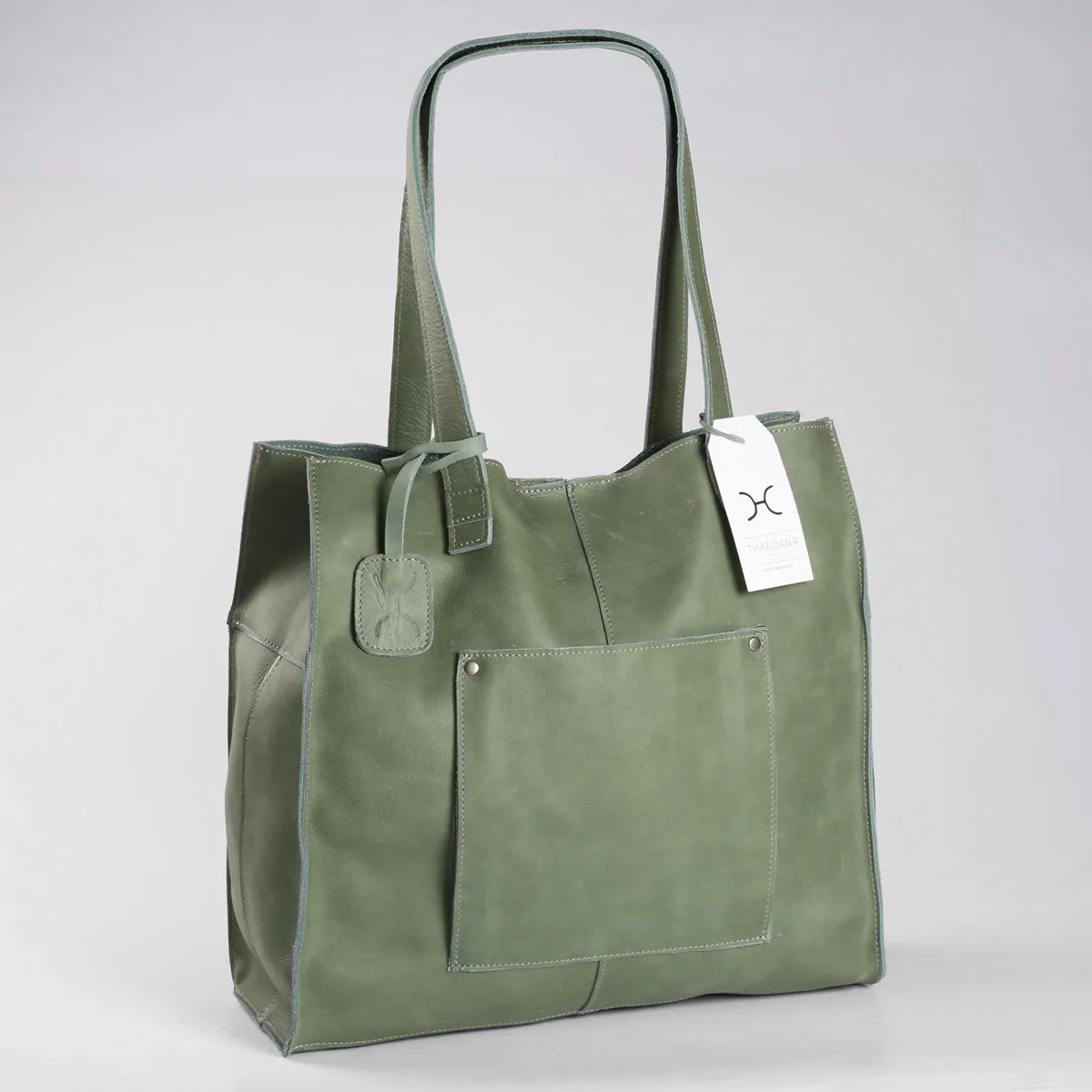 Laptop Tote Zipper Handbag Leather