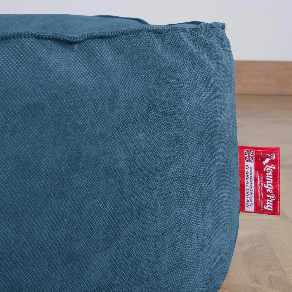 Large Footstool - Flock Aegean Blue