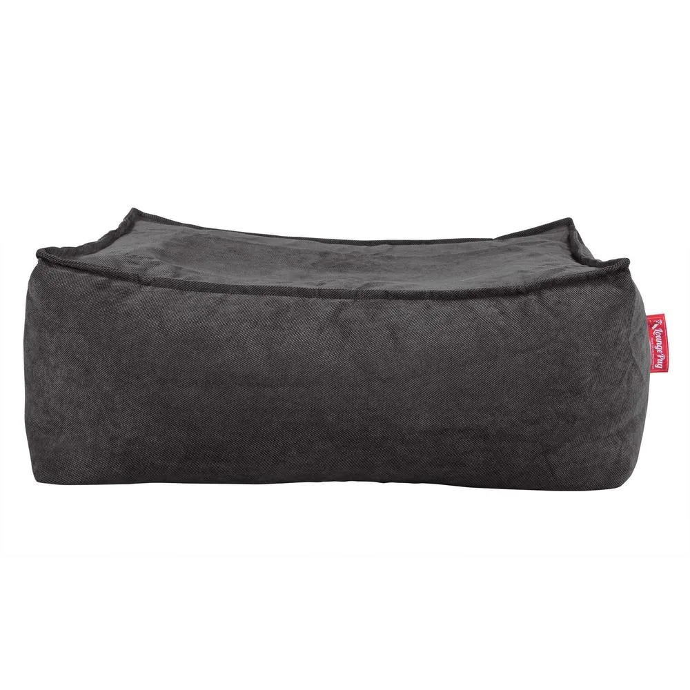 Large Footstool - Flock Graphite Grey