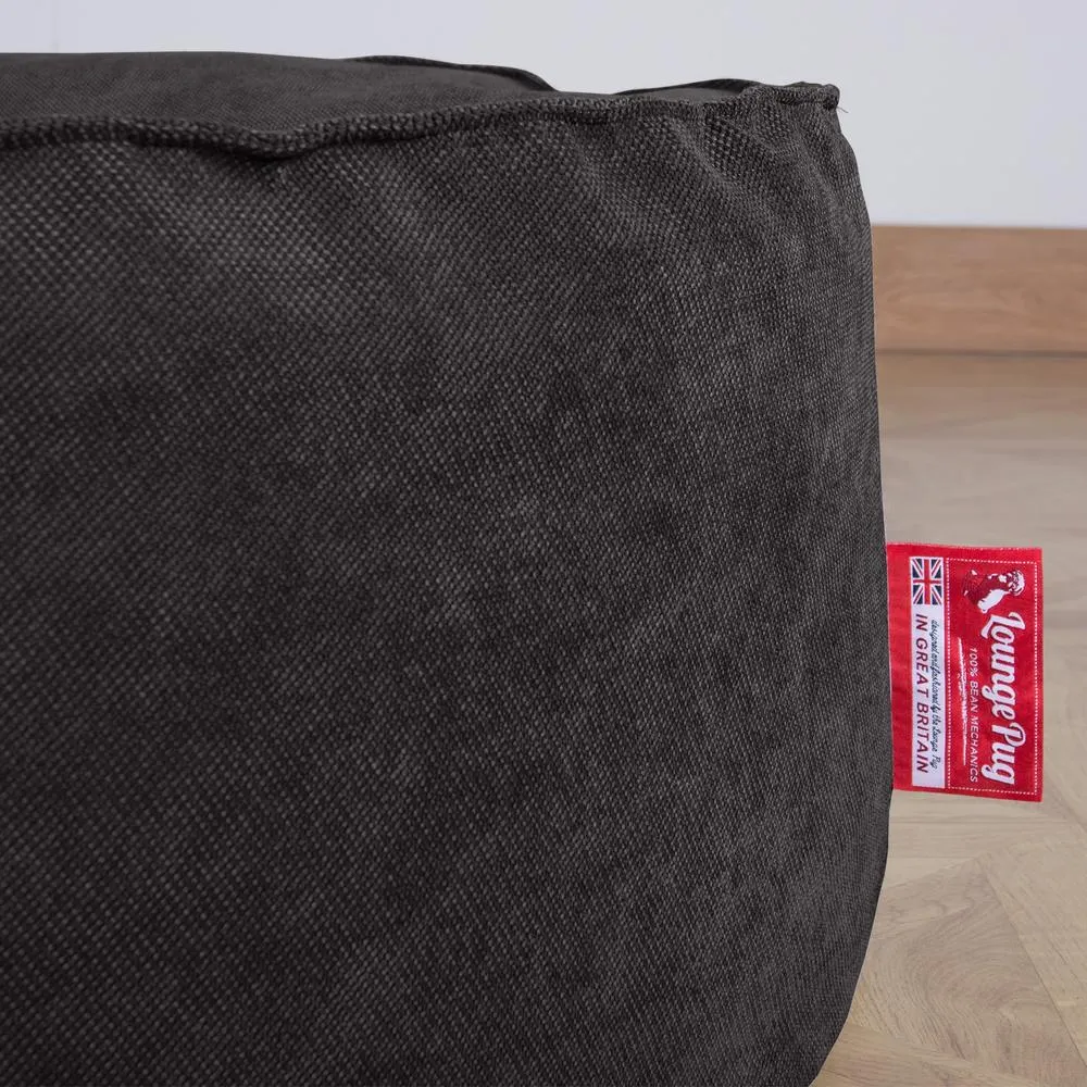 Large Footstool - Flock Graphite Grey