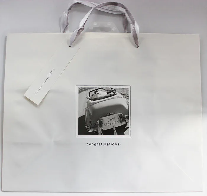 Large Just Married Pearlised Gift Bag