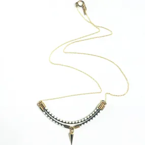 Leather and 14k gold plated silver necklace Viperta